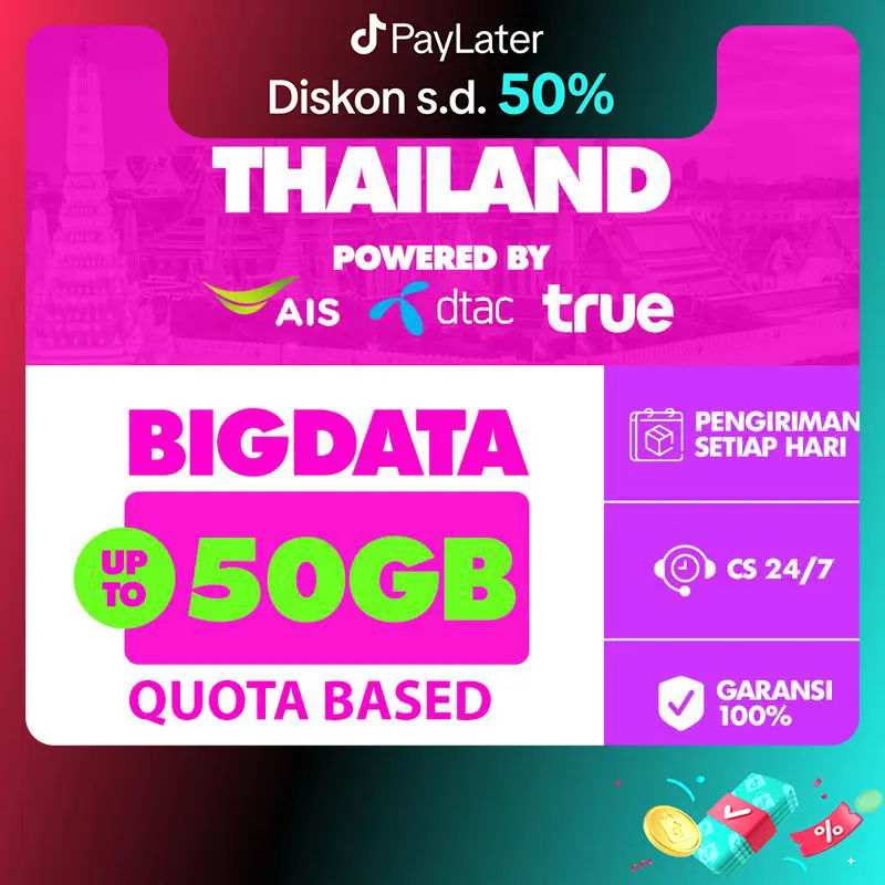 SIM Card Thailand AIS DTAC TrueMove Call dan Text | Simcard Thailand Kuota Besar | SIM Card Simcard Kartu Roaming Telepon | DIGITRAVEL SIM Card Thailand AIS DTAC TrueMove Kuota Besar