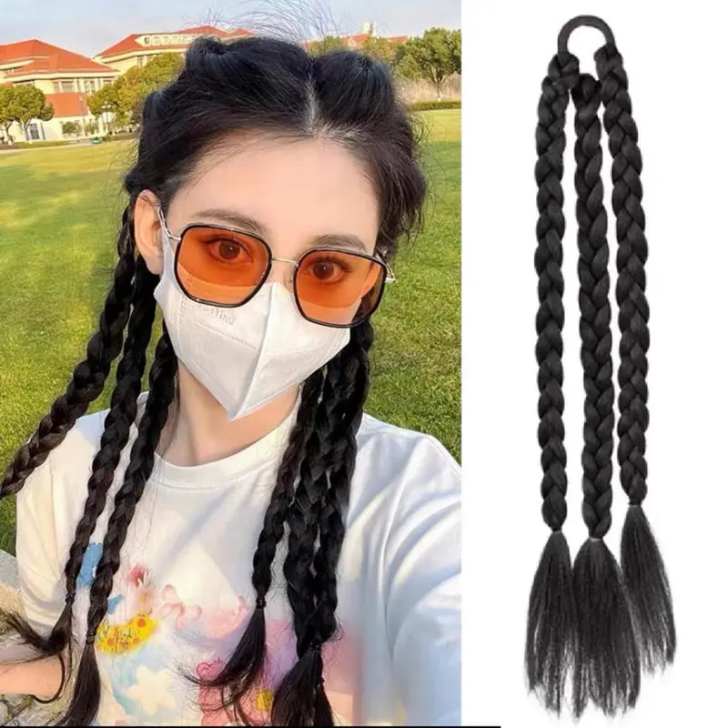 HOKI IKAT RAMBUT KEPANG 3 rambut palsu 48cm kepang wig kepang K045 4