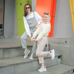 Rereyshop - Adrea Overall Pants Wanita Fit Katun Panjang