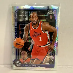 Kawhi Leonard prizm refractor topps chrome 2025