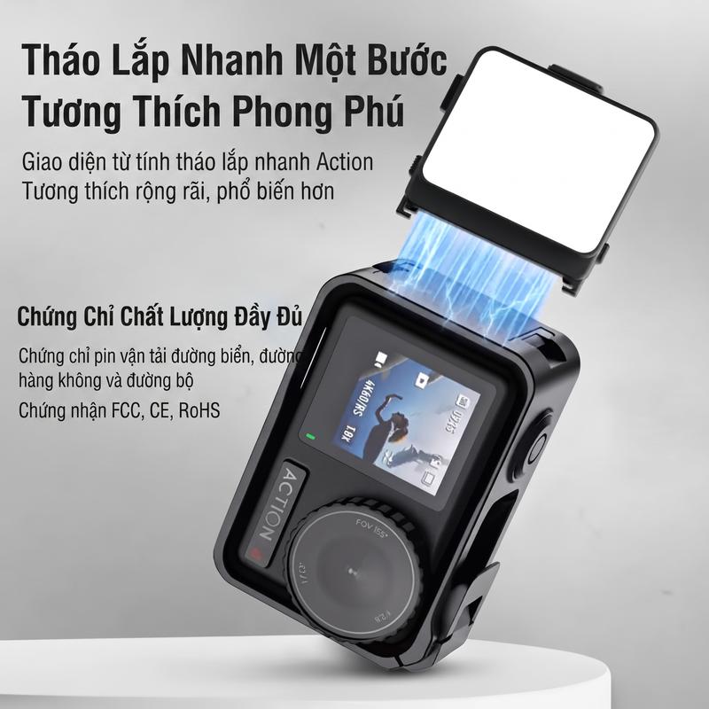 Đèn chiếu sáng mini cho DJI ActionCam - Tương thích phong phú - Chứng chỉ chất lượng đầy đủ - FCC CE RoHS