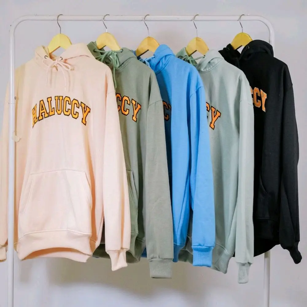 Sweater hoodie pria/wanita HALUCCY original premium Distro Fleece tebal