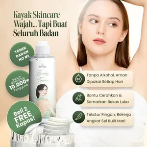 [FLASH SALE 2 PCS HEMAT] TONER BADAN AHA – Cerahkan Lipatan Gelap & Angkat Daki | Whitening Tanpa Alkohol by Saptadasa