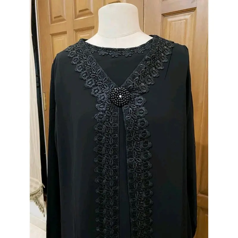RAISA DRESS/Gamis putih tulang kekinian lebaran/ Busana Muslim Umroh Haji / Baju Gamis Putih /Gamis Wanita Lebaran / Gamis Putih Tulang Ceruty Renda 2