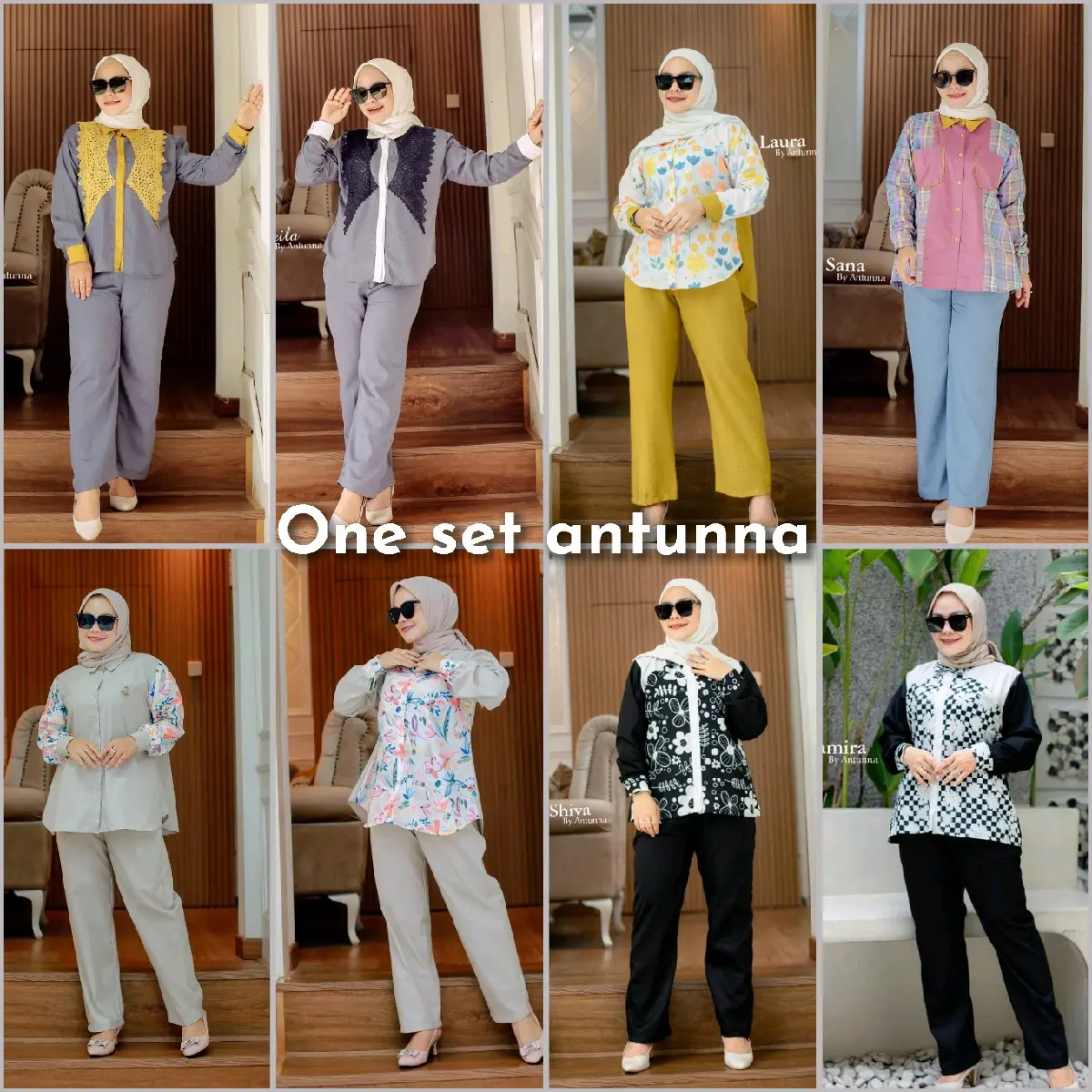 AZIZA SANA SAMIRA SET CELANA BY ANTUNNA Setelan Wanita