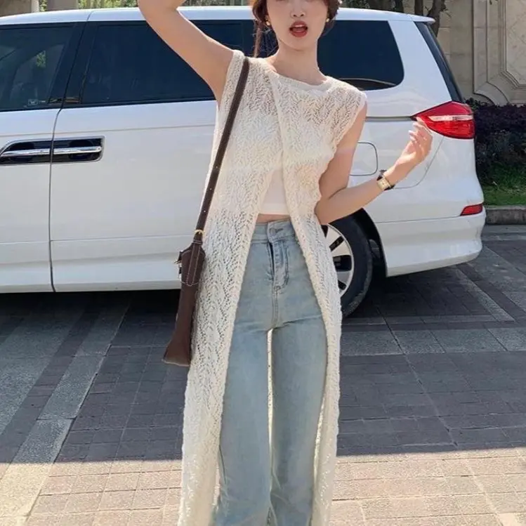 Emma Outer / Rajut Outer / Coquette Aesthetic / Transparant Knit / Atasan Rajut  Wanita Knitwear  Cardigan Tebal
