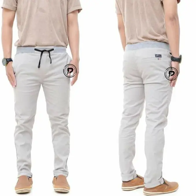 CELANA CHINOS PANJANG PRIA BAHAN MELAR PINGGANG KARET CELANA CHINOS PRIA CELANA CHINO CELANA PANJANG PRIA Diamond Katun Dewasa Cowok 2