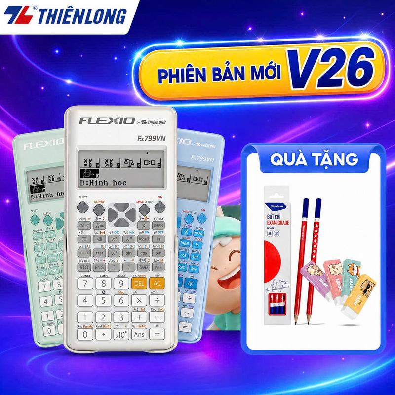 Máy tính khoa học Thiên Long Flexio Fx799VN - Máy tính học sinh, sinh viên, bảo…