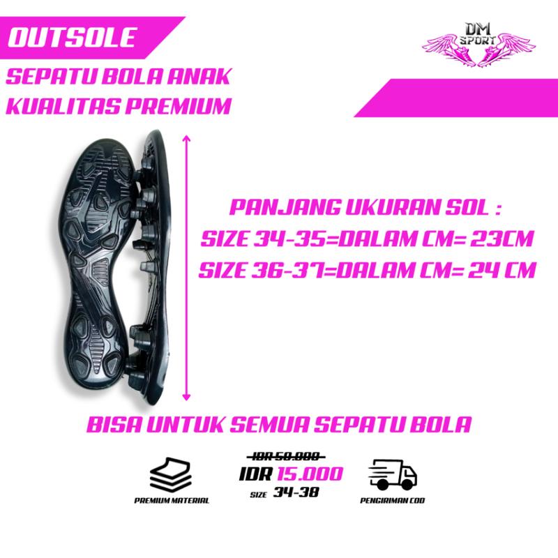OOUTSOL TELAPAK SEPATU BOLA SOL BOLA ANAK-ANAK 34,35,36,37 Sapatu Bola 8