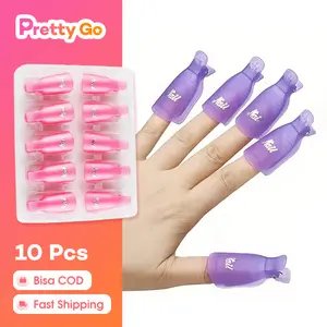 10pcs Nail Klip Penjepit Kuku Nail Soak off Clip Nail Polish Remover Penjepit Jari Gel Remover Cat Kutek Cairan Kapas