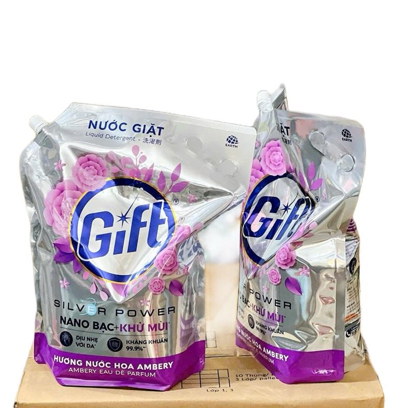 ComBo 2 Túi Nước giặt Gift Mỗi Túi 3,6kg Silver Power Nano Bạc Khử Mùi Kháng Khuẩn Hương Nước Hoa Ambery