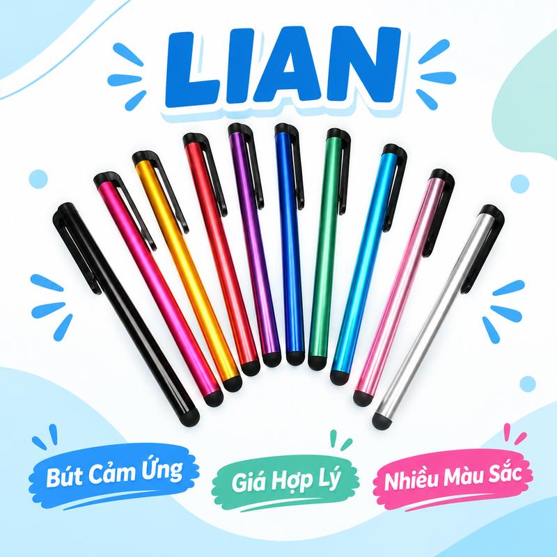 Bút cảm ứng cho iPhone, thiết bị Android và máy tính bảng iPad, bút cảm ứng điện dung, bút chạm đa năng cho điện thoại, nhiều màu sắc, phụ kiện điện thoại LIAN