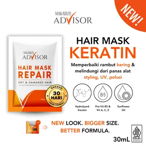 Makarizo Advisor Hair Repair Mask Sachet - Masker Rambut / Hair Mask / Rambut Lembut / Perawatan Rambut Kering / Haircare / Melembutkan