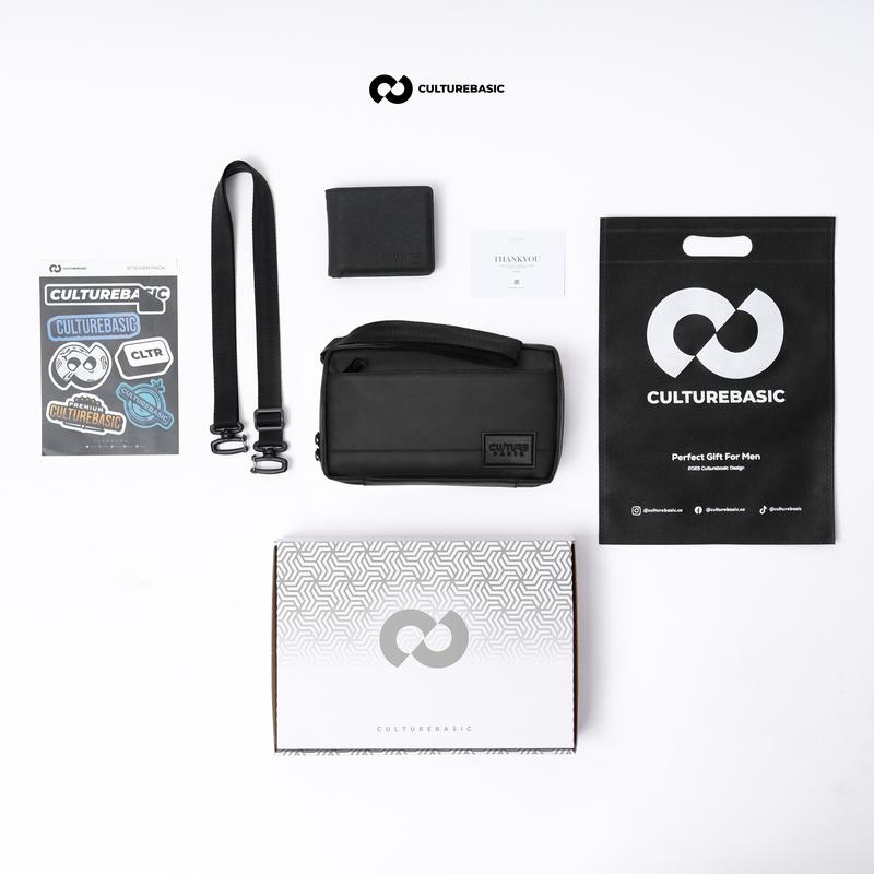 Culture Basic | All Waistbag/Clutchbag Bundling Include Soft Box ( Waistbag/Clutchbag + Dompet + Soft Box ) Tas Selempang Pinggang Pria | Handbag Waterproof 3