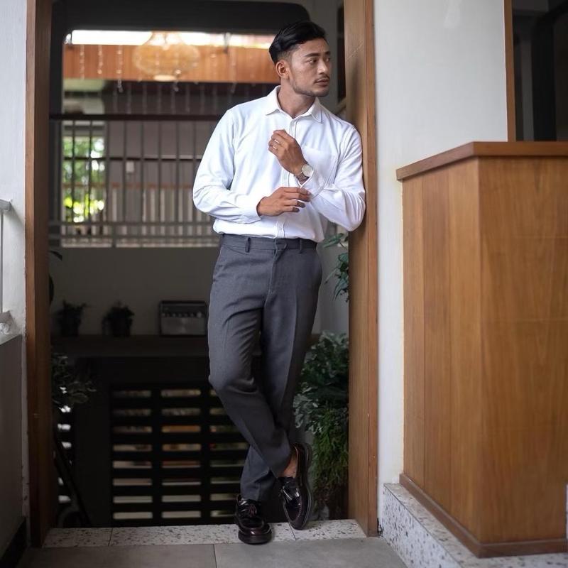 ￼STARLINE Celana Formal Pria Slim Fit / Celana Bahan 5