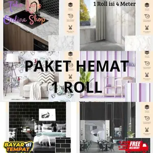 PROMO 1 ROLL-Wallpaper Sticker Dinding Per 1 Roll isi Lebar 45cm x 4 meter Motif Kayu Natural untuk Dekorasi Rumah set kamar