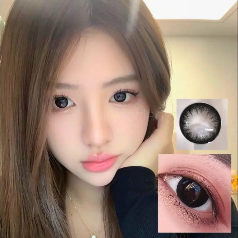 (Free Case)Softlens Pure Black by Irislab  Normal dan Minus Contact Lens Eye Soflens Lensa Brown 4