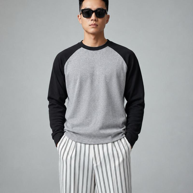 Áo len tay dài sweater/cardigan - form regular - sợi dệt thoáng mát 100%. Định lượng 350gsm