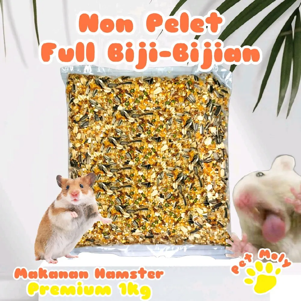 1Kg Makanan Hamster Seed Mix Premium Free Popcorn