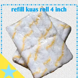 1 pack refill kuas roll kapal 4inch bulu cat tembok dinding ukuran 4 inci
