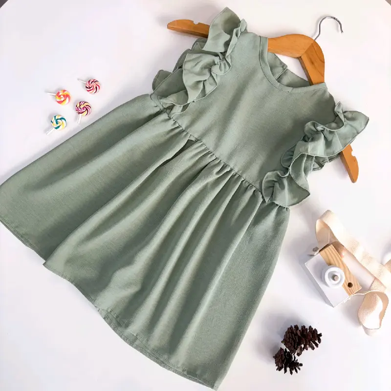 Viene. kids Dress terusan daster lucu anak perempuan cewek girl kids crinkle polos kancing lengan balon kekinian terbaru 2024 kiyowo korean style ala korea gemes cantik panjang bayi crinkle  adem dingin lengan pendek usia umur 1 2 3 4 5 tahun Fashion 1