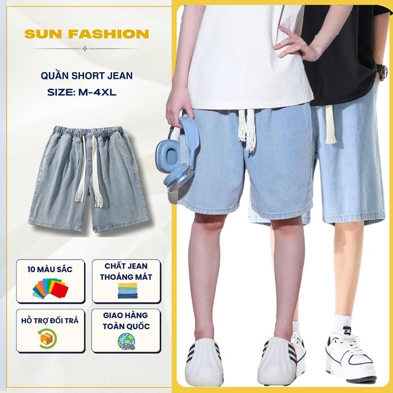 Quần jean short ống rộng S2 MÀU XANH NHẠT dành cho cả nam và nữ mặc thoải mái, dễ phối đồ Menswear Ong