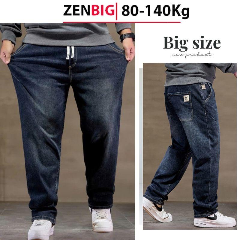 Quần Jeans Ống Đứng Bigsize ZENBIG, Quần Dài Nam Co Giãn Đàn Hồi Tốt Cho Người Béo Mập từ 80-140kg