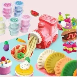 IstanaSekolah_ (1618-37)Mainan Kereta Api Plastisin Cetakan Bentuk Kue Mie Dan Mainan Lainnya /Clay Playing 1