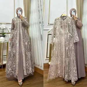 Baju Gamis Kondangan Elegan Amora Dress + Outer Muslimah Model Kekinian Gamis Muslimah