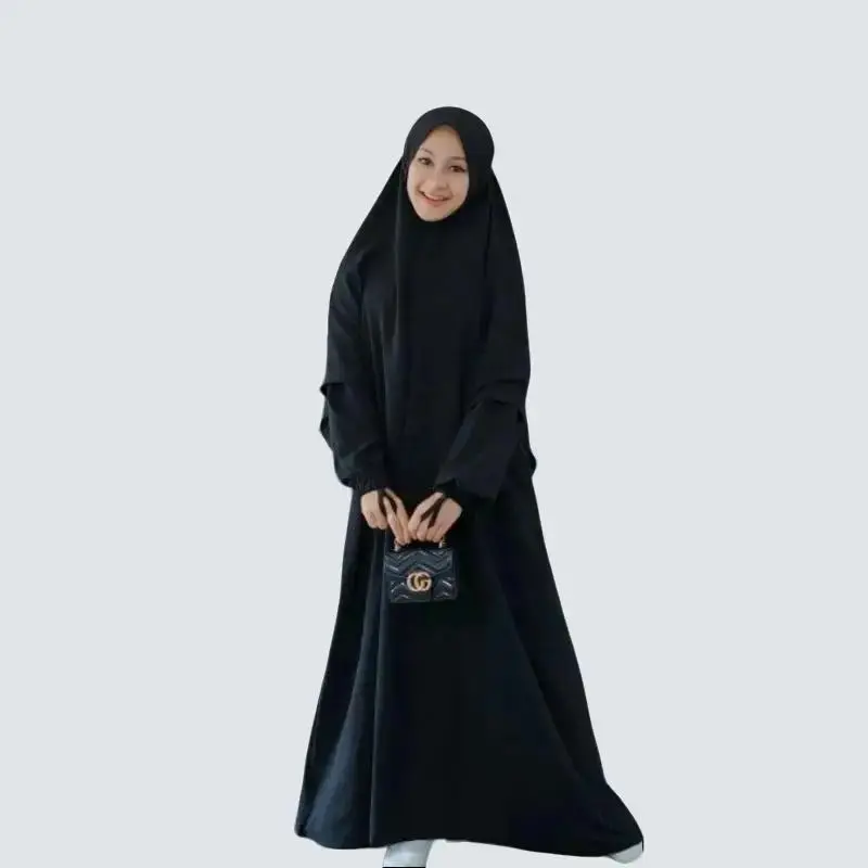 Gamis Anak Perempuan Remaja Tanggung Usia 5 -15 Tahun Terbaru Alika Dress Bahan Cerinkle Airflow Sudah Termasuk Hijab - Baju  Muslim Lebaran 4