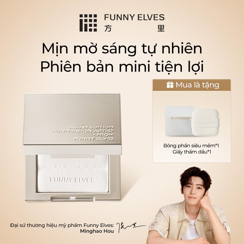 FunnyElves phấn phủ Kim Cương 7g siêu mỏng nhẹ tự nhiên, bám nền, phù hợp với mọi loại da MUA 1 TẶNG 1 .Mua 3.5g Tặng 1 hộp giấy thấm dầu、Mua 7g Tặng Son môi dạng bút 2.4g+1 hộp giấy thấm dầu (30 tờ) TB