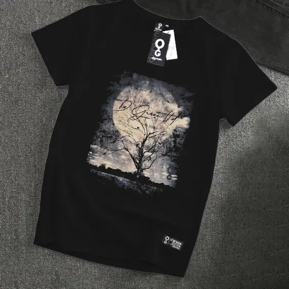 D`GREEN Tshirt Hitam Original Pria Wanita Motif NIGHT TREE / Kaos Original cowok / Baju Kaos Ariel Noah terbaru terlaris terbaru/ Kaos distro cowok / kaos pria dewasa /baju distro pria dewasa keren terbaru / Kaos original d green terbaru Katun Lembut