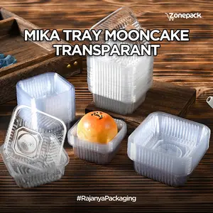 [50 PCS] Mika Tray Bening Mooncake 6.5/7.5/8.5/9 cm | Plastik Tray Kue Bulan Mochi Pia Nastar Pudding | Kotak Mika Cookies