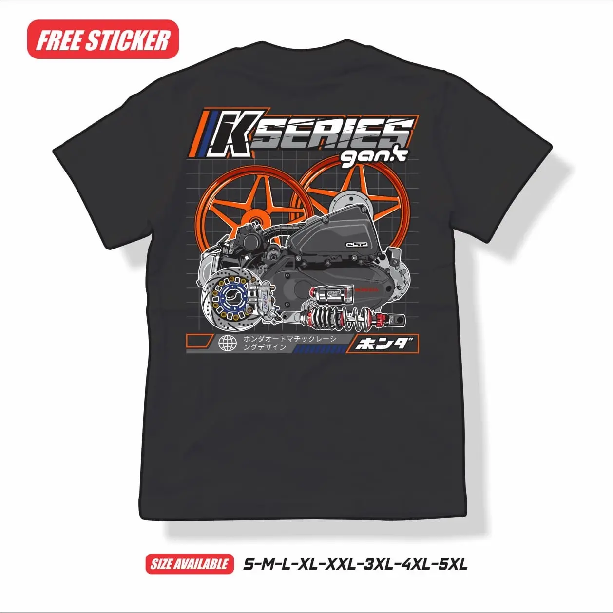 Kaos K SERIES GANK Scoopy Vario Beat Series Matic Gank “free sticker hologram” Combed Sablon Racing Kain Pria Cowok Motor