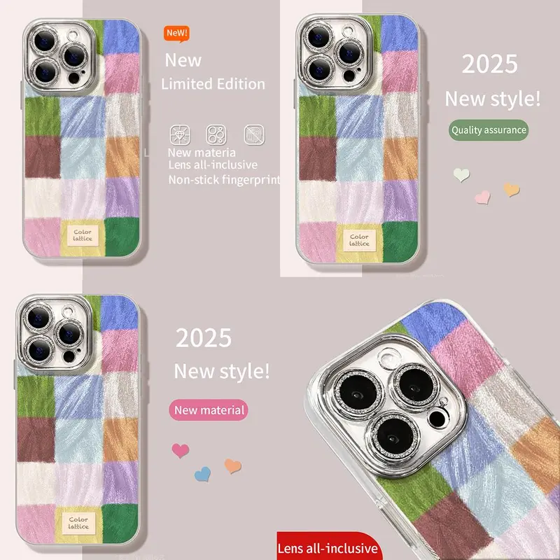 Casing Silkon TPU busur pelangi untuk iPhone 13/15 pro max 14/Xsmax/R dengan 12/11 Film Lensa Bawaan - seni rupa - Ponsel B F Cover Silikon 4
