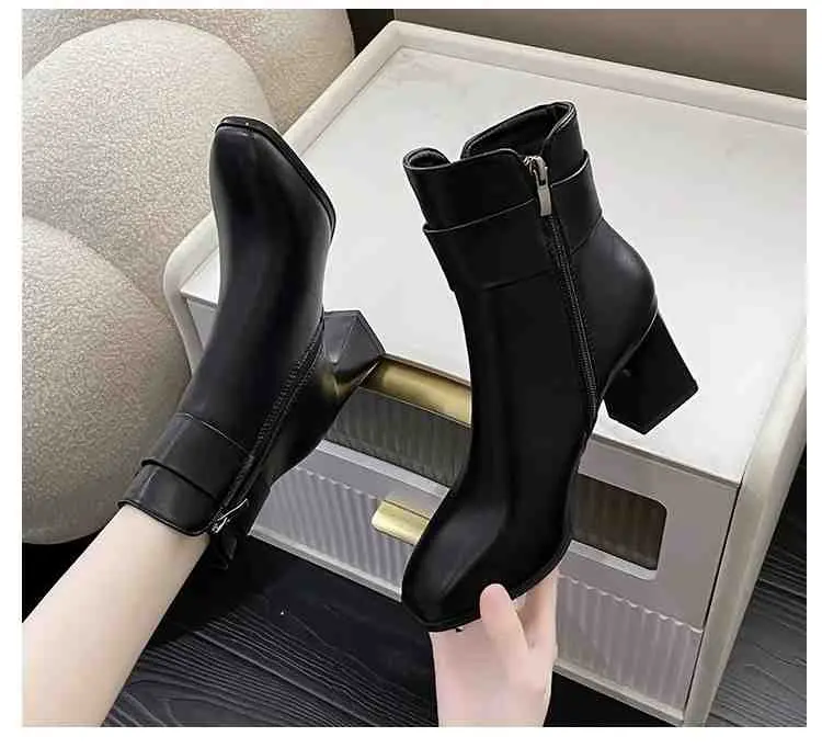 IVEE Boots High Block Jessie Korea IV6210 1