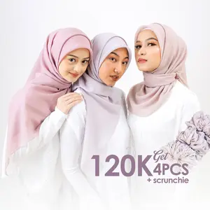 [BUY 4 GET Scrunchie] Latelahijab Aromatic Square Hijab Square Premium Jahit Tepi Polycotton