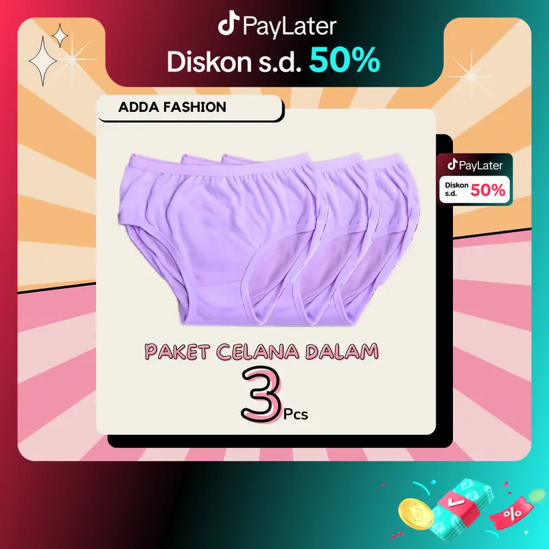 Celana Dalam CD 3pcs GROSIR lembut nyaman ukuran celana dalam Wanita Polos Halus Size M-L-XL-XXL-XXXL Motif Polos Celana Dalam Wanita Premium celana  dalawa  cewek 0
