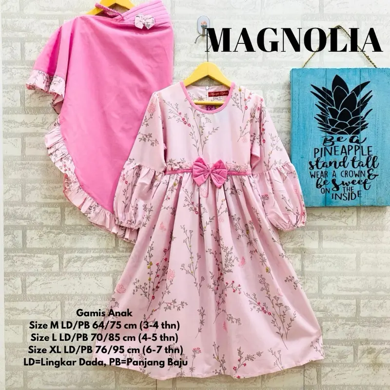 WHITELILY | SET GAMIS ANAK PEREMPUAN DAN JILBAB | 3-7 TAHUN Katun Twill Muslim Panjang 2