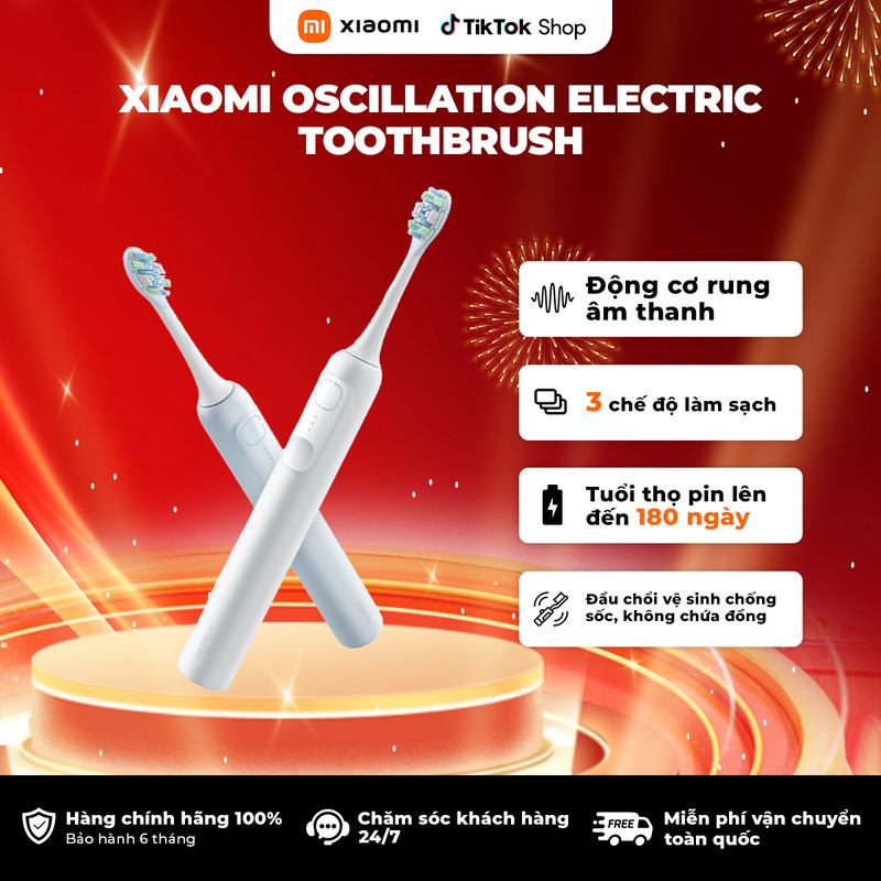 Bàn Chải Điện Xiaomi Oscillation Electric Toothbrush | Pin 180 Ngày | - Bảo Hành 12 Tháng