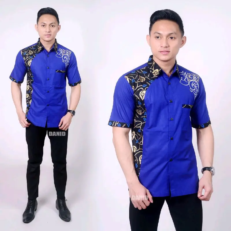 baju koko pria muslim kombinasi bordir lengan Panjang Pendek 7