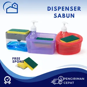 HOMESTATION - Tempat Sabun & Holder Free Spons Cusi Piring Plastik / Dispenser Sponge Sabun & Holder Spons Cuci Piring 2in1