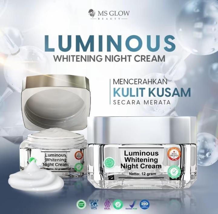 ALL  NIGHT  CREAM  MS  GLOW Mencerahkan Memutihkan Mengencangkan Wajah 4