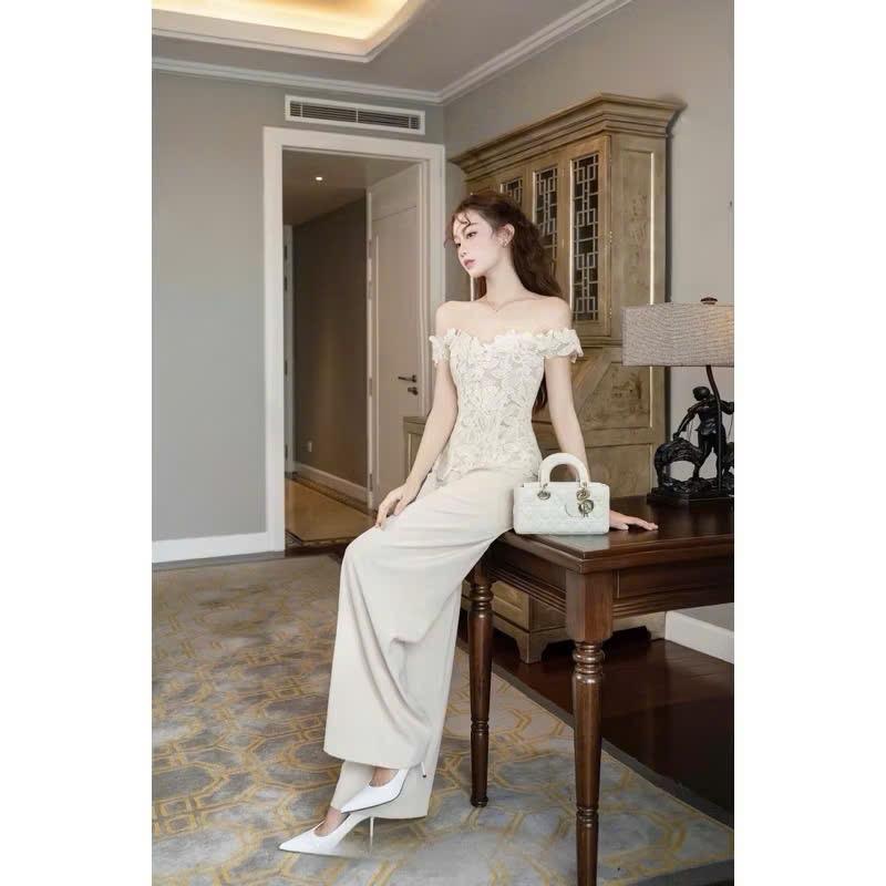 Set(Áo+Quần) Áo Hoa Trễ Vai Phối Quần Xuông Dành Cho Nữ By Trang Mun E14