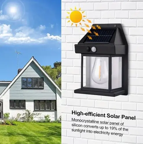 Solar Interaction Wall Lamp Lampu Dinding Lampu Hias Outdoor Taman Tenaga Surya Sensor Waterproof 1