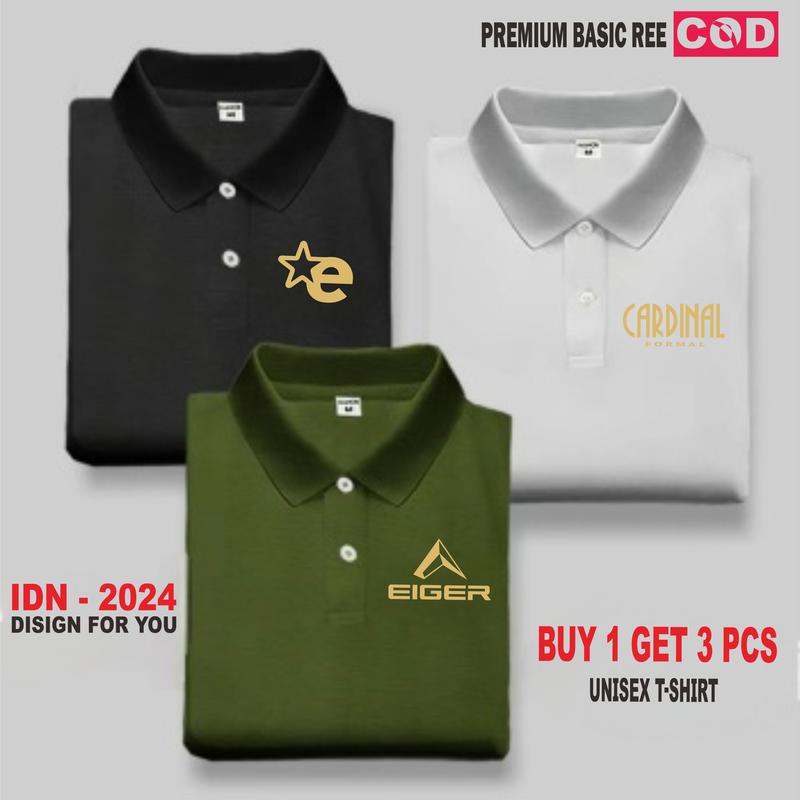 STYLE1 Beli 1 Dapat 3 Pcs ( PROMO COD ) Kaos Keren Polo I G  r I Goo I Formal Gold Pria Distro T-Shirt Distro I Polo Dewasa Premium Quality Baju Pendek Katun Combed Sablon 4