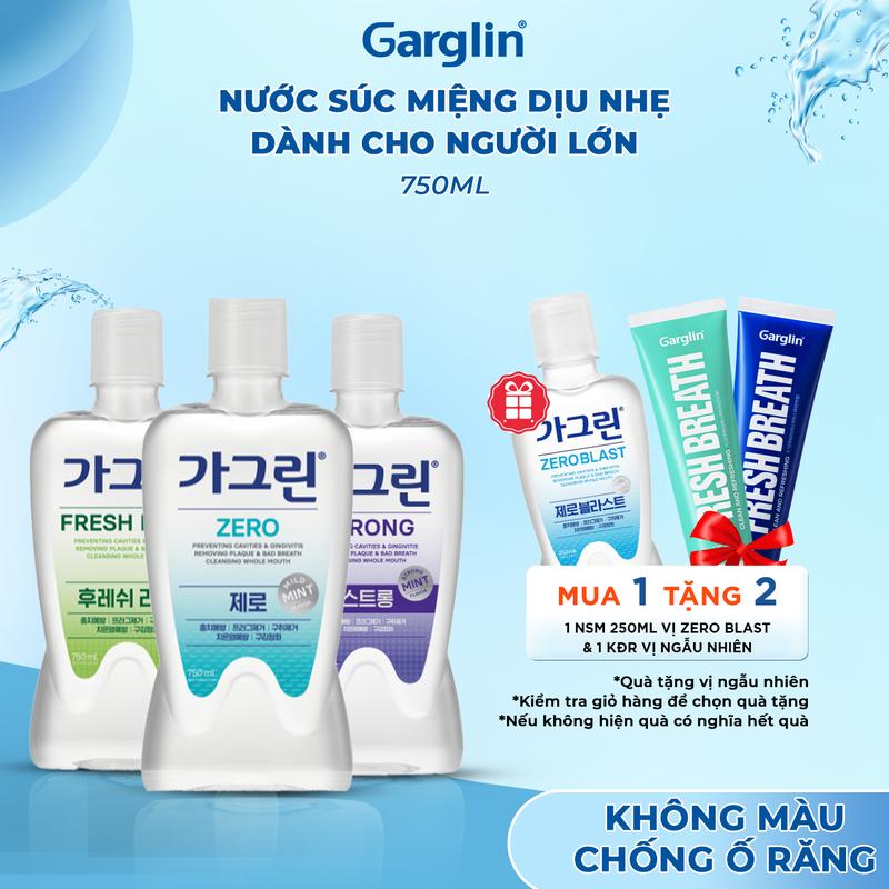 Nước súc miệng dịu nhẹ Garglin dành cho người lớn chai 750ml - Hàng chính hãng