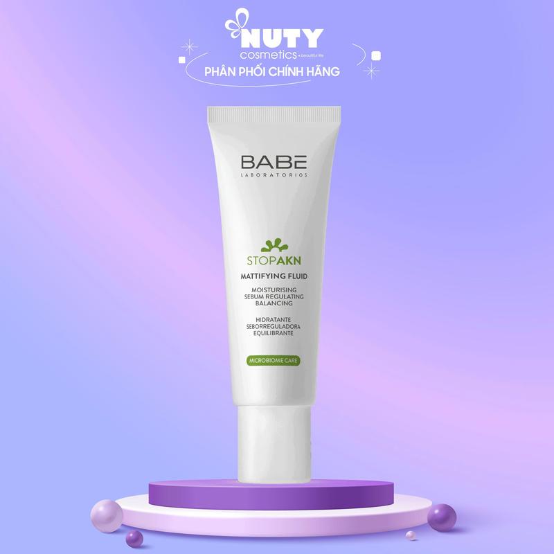 [Bản Nâng Cấp] Kem Dưỡng Dành Cho Da Dầu Mụn Babe Laboratorios Stop AKN Mattifying Moisturiser 50ml Skincare Nữ Dưỡng Ẩm Da | NUTY cosmetics beautiful life