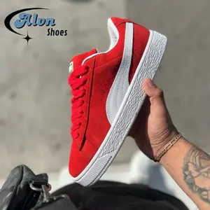 sepatu p*ma suede XL klasik red white sneakers shoes kasual pria dan wanita bahan suede ukuran 36-44 Free Ongkir