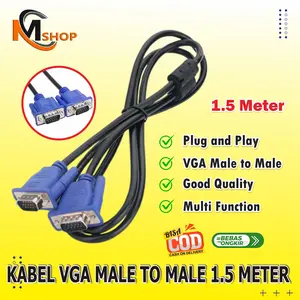 Kabel VGA 1.5 Meter Cable VGA 1.5M Bagus Awet Murah Grosir